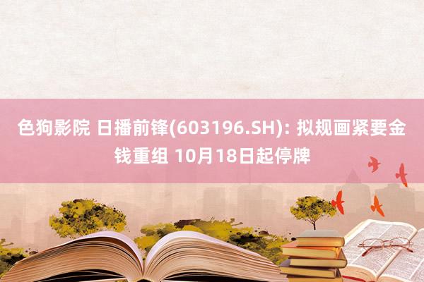 色狗影院 日播前锋(603196.SH): 拟规画紧要金钱重组 10月18日起停牌