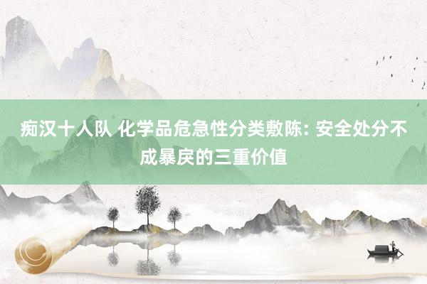 痴汉十人队 化学品危急性分类敷陈: 安全处分不成暴戾的三重价值